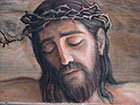 Mirosław Grzelak, <em>Christ</em>, 2000, olej, deska, 185 x 40 cm, fragment