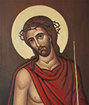 Mirosław Grzelak, <em>Christ</em>, 2011, oil, board, 176 x 60 cm, fragment