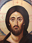 Mirosław Grzelak, <em>Christ</em>, 2012, tempera, board, 75 x 75 cm, fragment