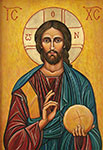 Mirosław Grzelak, <em>Christ Pantokrator</em>, 2004, tempera, oil, board, 75 x 55 cm