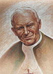 Mirosław Grzelak, <em>Pope John Paul II</em>, 2001, pastel, paper, 72 x 40, fragment