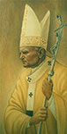 Mirosław Grzelak, <em>Pope John Paul II</em>, 2007, tempera, deska, 140 x 55 cm