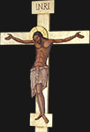 Mirosław Grzelak, <em>Crucifix</em>, 2003, tempera, gilding, board, 160 x 120 cm