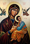 Mirosław Grzelak, <em>Mother of God</em>, 2007, tempera, golding, board, 125 x 75 cm