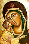 Mirosław Grzelak, <em>Mother of God</em>, 2001, tempera, board, 40 x 27 cm, fragment