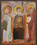 Mirosław Grzelak, <em>The throne</em>, 1993, oil, board, 26 x 20 cm