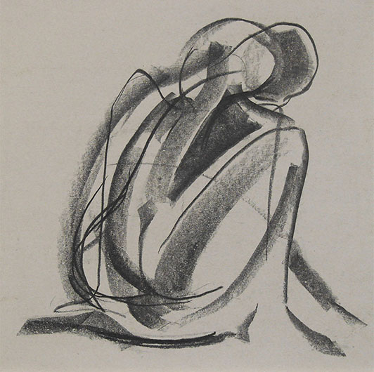 Mirosław Grzelak, cyklu E, rysunek 11, 1992, kredka, papier, 25 x 25 cm