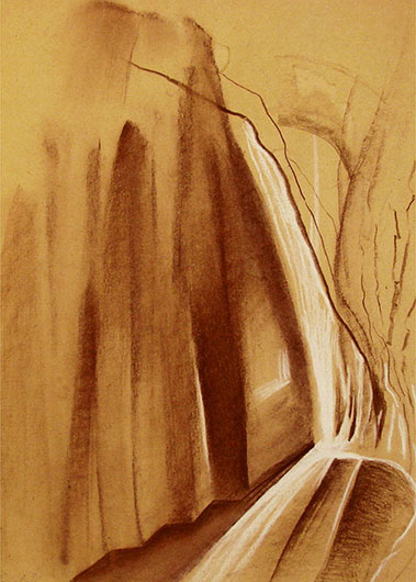 Mirosław Grzelak, Somewhere, 1997, pastel, paper, 42 x 30 cm