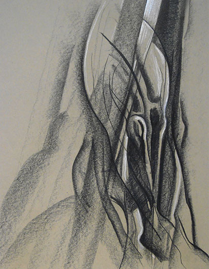 Mirosław Grzelak, Presence, 1996, crayon, paper, 48 x 35 cm