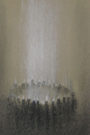 Mirosław Grzelak, Descent of the Holy Spirit, 1995, pastel, paper, 30 x 20 cm